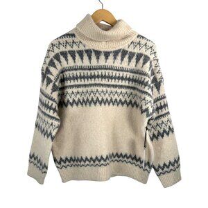 ASTR the Label Fair Isle Turtle neck Relaxed fit SWEATER wool blend sz S